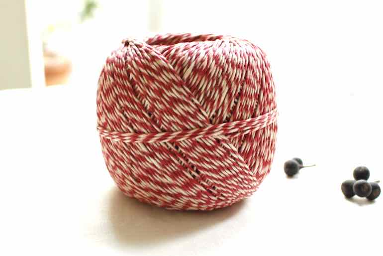 EG-Bリネン糸ワックス加工<br />赤白